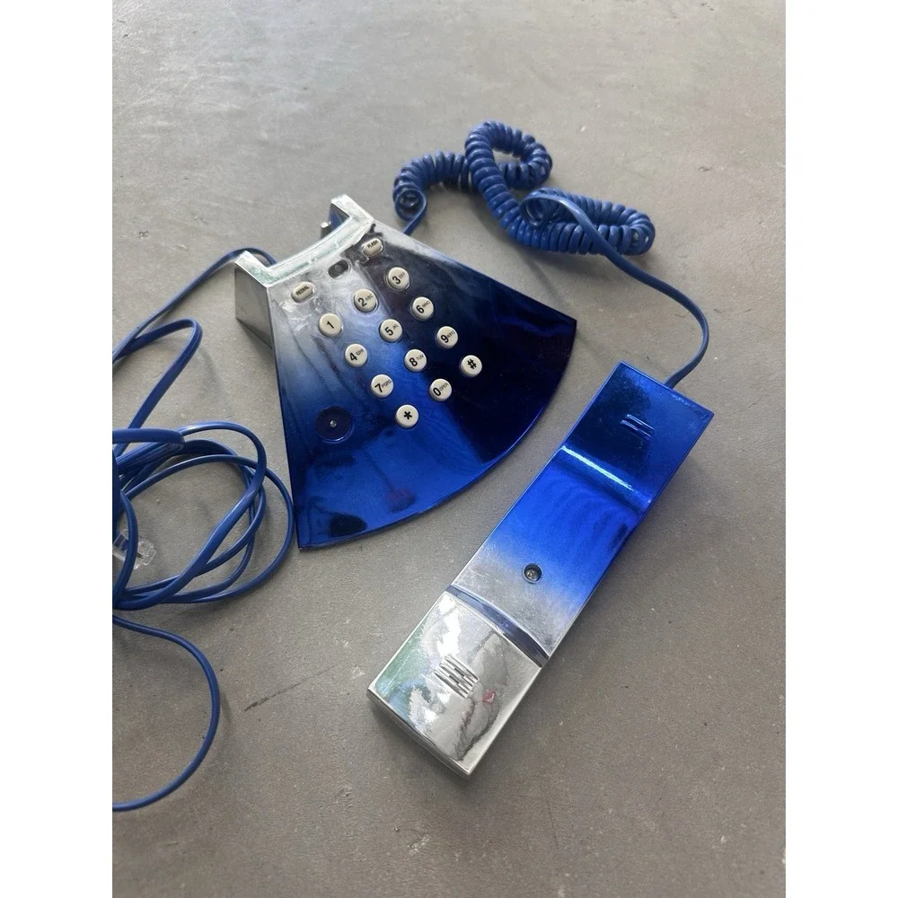 Vintage 90s Y2K Metallic Blue Ombré Phone By PhoneMate PMB-500 SPACE PHONE‎